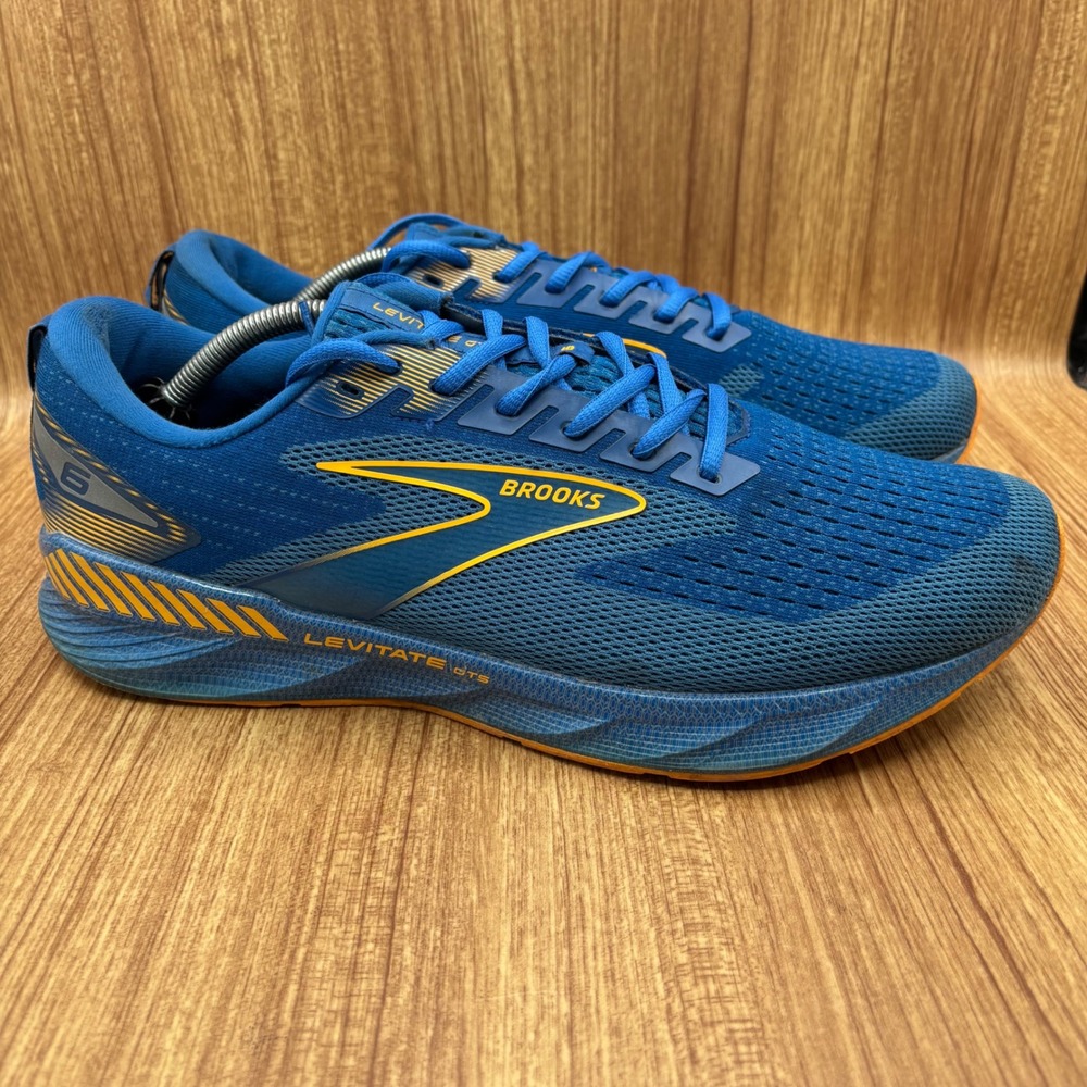 Brooks Levitate GTS 6 Running Shoes Mens 13‎ Blue Gold Stability 1103961D405